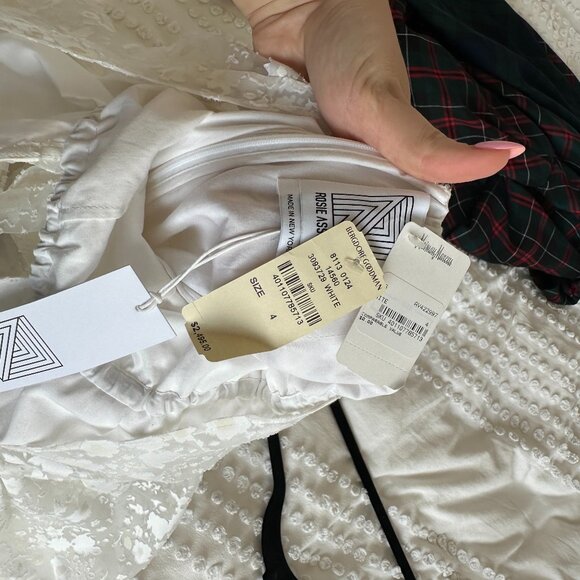NWT Rosie Assoulin Victorian Dress Sz 4 White Organza Embroidered Floral Burnout - Picture 3 of 13